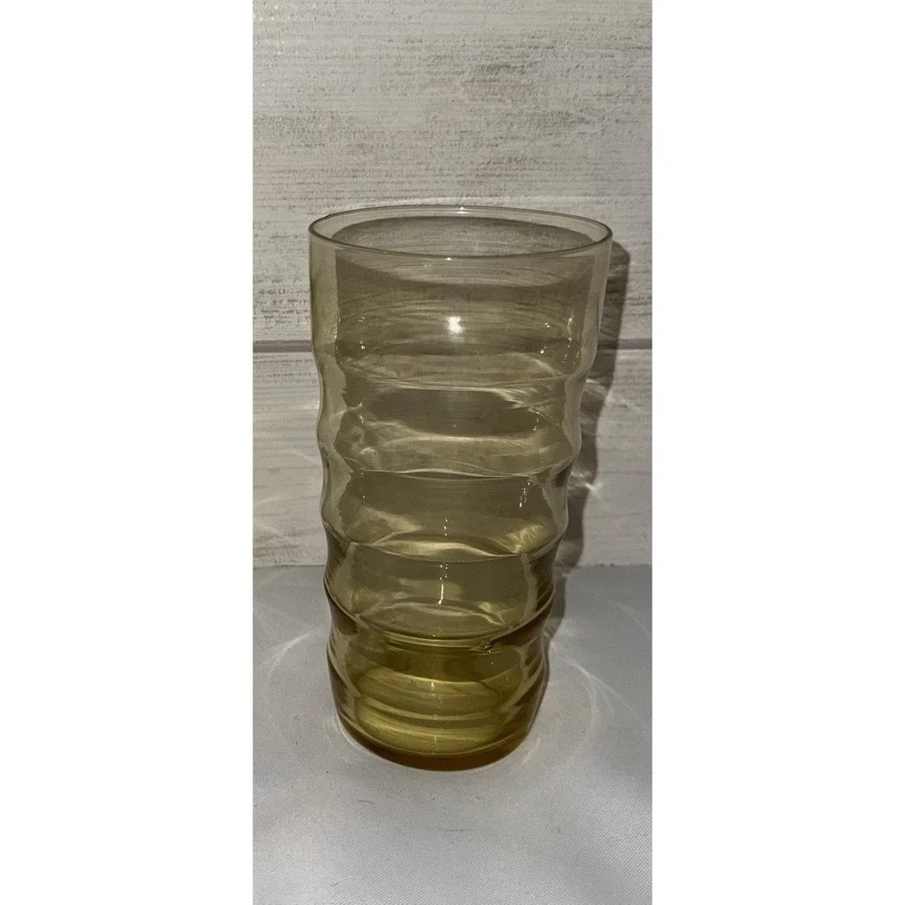 Federal Glass Tumbler Ringed Amber/Gold/Yellow‎ 7